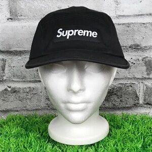 Supreme Black Cap with White Logo